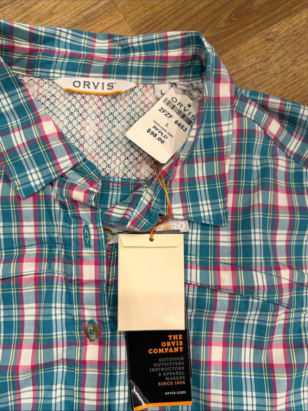 Orvis Woman’s River Driver Shirt in Green & Pink Plaid